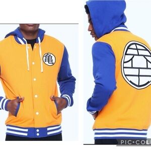 Dragon ball Z Varsity Jacket Hooded Casual School Fall Anime Kidcore